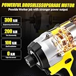 Cordless Impact Driver 1 4 inch Compatible with DeWalt 20v Battery, Brushless Driver 220Ft-lbs(300N.m), 3-Speed Lightweight Power Impact Drivers with LED Light(Tool Only)