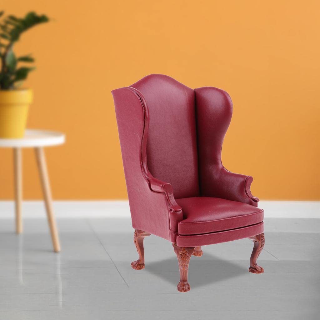 YIJU 1/6 Scale Dollhouse Sofa - Red Leather Miniature Furniture For 12" Action Figures & Dolls - View #3
