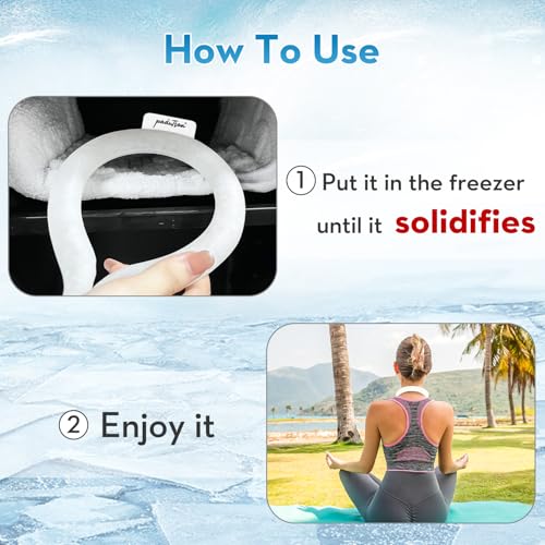 Image of 2PCS Neck CoolingTube, Reusable Ice Coolers Wearable Body CoolingProducts, Neck Coolers for HotWeather (White*2)