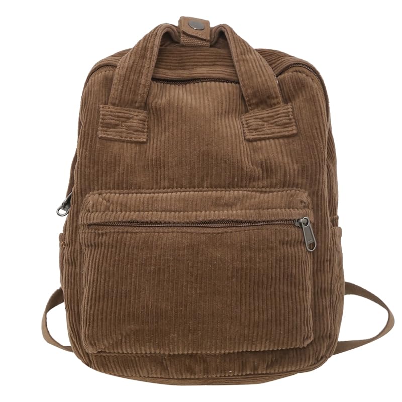 GGOOB Small Backpack Purse for Women - Cute Mini Corduroy Bookbag - Aesthetic Tiny Backpack