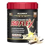 ALLMAX ISOFLEX Pure Whey Isolate Protein Powder - Gluten Free, Low Lactose, Sugar-Free - High-Protein, Clean, Keto-Friendly for Pre Post Workout Supplement for Women and Men | Vanilla, 1lb