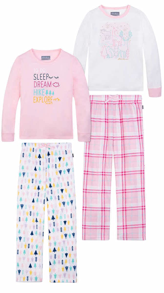 Eddie Bauer Youth Girl's 4 Piece PJ Sleep Set