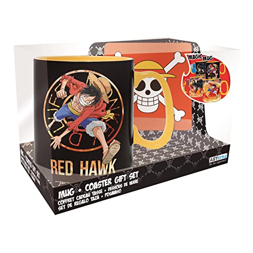 ABYstyle - One Piece - Caja de regalo con taza termoreactiva y posavasos