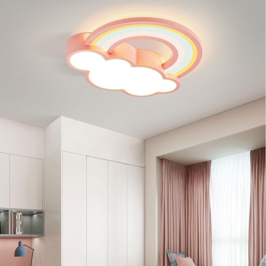 Nowoczesna lampa sufitowa LED z metalu, aluminium i akrylu, do pokoju dziecięcego lub dziewczynki, zabawne oświetlenie, średnica 50 cm.