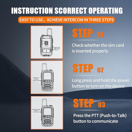 Image of Global Lifetime Free Rapid Walkie Talkies Unlimited Range 4G LTE PoC(Push-to-Talk Over Cellular) Radios Nationwide PTT Cellular Radios Long Distance for Family, Logistics, Company 50pcs with sim Card