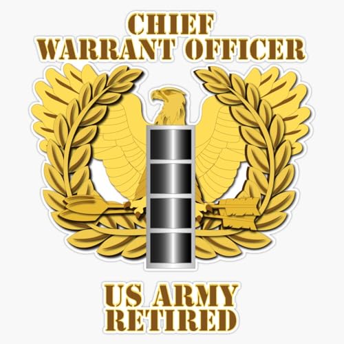 Army - Emblem - Warrant Officer - CW4 - Retired Magnetic Car Decal – Indoor & Outdoor Use – 5 Inch