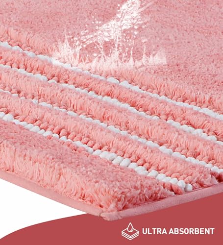 Image of Obsessions Ultra Soft Solid Bath Mat - Premium 1950 GSM Density, Anti-Skid Safety Backing & Superior Absorbency for Quick-Dry Comfort (50x80 cm, Peach)