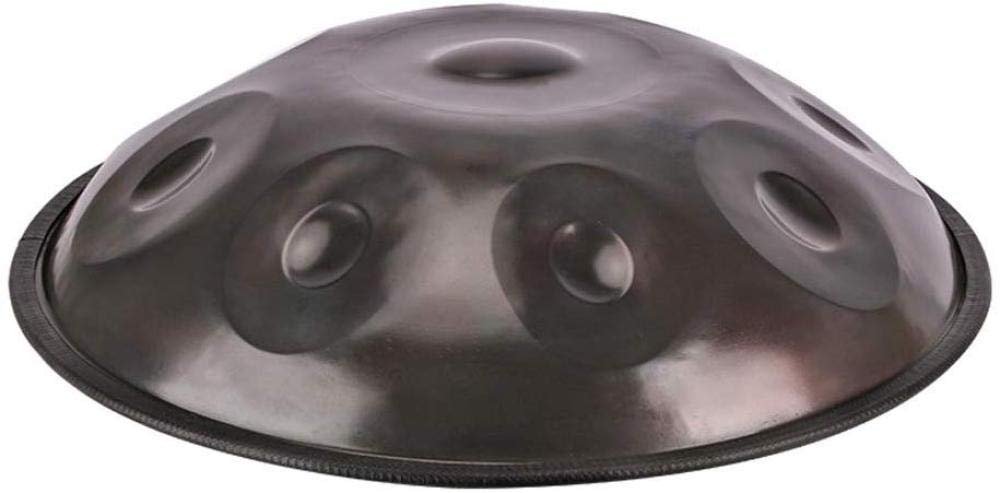 MMAN Handtrommel - Schwarz, 10 Tone, Handpan Drum Sound, Drum Bag - 55x55x28 cm, Legierter Stahl