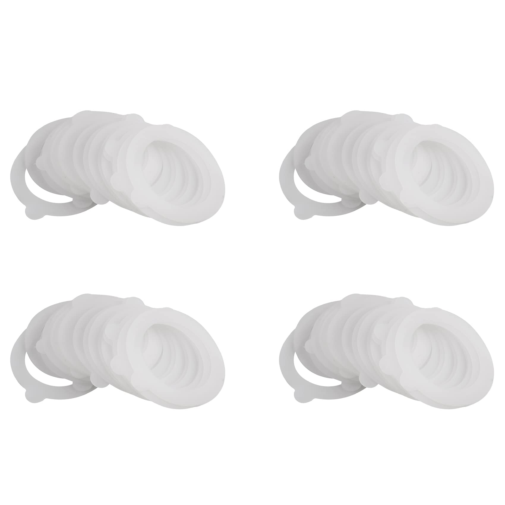 Jnchdghwa Transparent White 80 Pcs Silicone Replacement Gasket Seals,Airtight Silicone Gasket Sealing Rings,Fits Regular Mouth Canning Jars