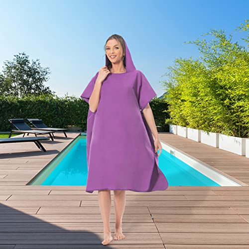 MOKANI Changing Robe Microfiber Towel Poncho with Hood for Beach Surfing Swimming Wetsuit Changing Quick Dry & Light Weight - Image 2