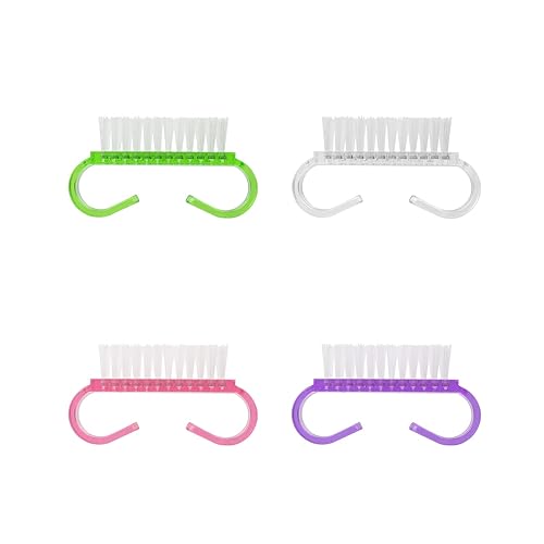 Cepillo de uñas con agarre de mango, limpiador de cepillo de uñas de mano, kit de limpieza de pedicura para dedos de los pies y uñas para hombres y