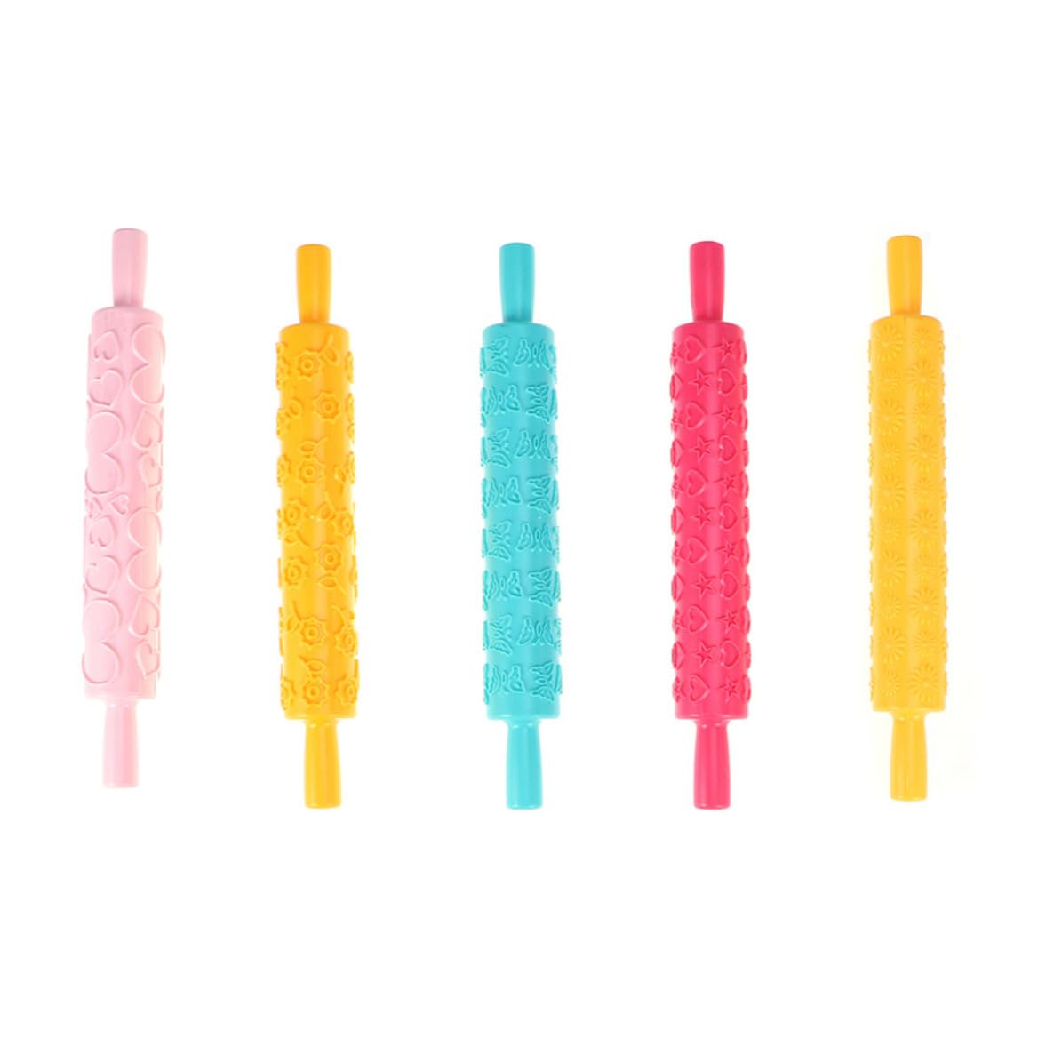 KOMBIUDA Rouleau à Pâtisserie Cuisine Multifonction 8pcs en Plastique Facile à Nettoyer Plusieurs Styles pour Décoration de Gâteau pour Pâte à Pétales et Argiles Plusieurs Styles