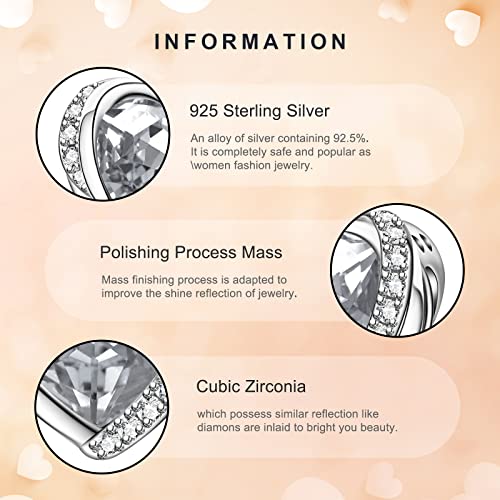 Ningan April Birthstone Charms For Pandora Charms Bracelet, Angel Wings 925 Sterling Silver Love Heart Bead Pendant Engraved Courageous,Birthday Mother's Day Jewelry Gifts For Women Girls #TOP5