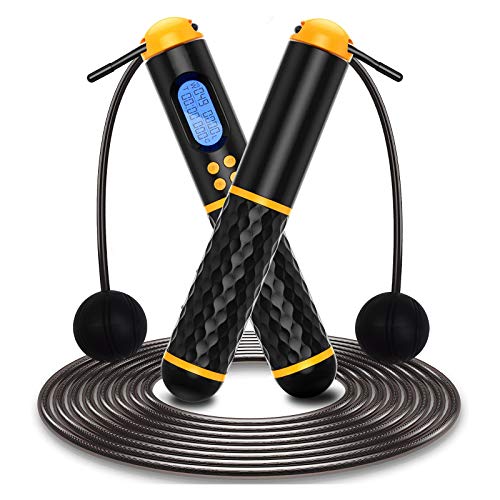 Magicdo Jump Rope, Weighted Cordless Jump Rope with Counter, Skipping Rope for Fitness , Adjustable Length, Cordless Jumping Rope for Men Women Kids Exercise Training