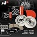 A-Premium 12.59 inch (320mm) Rear Solid Disc Brake Rotors + Ceramic Pads Kit Compatible with Select Jeep Models - Cherokee 2014-2021, 6-PC Set