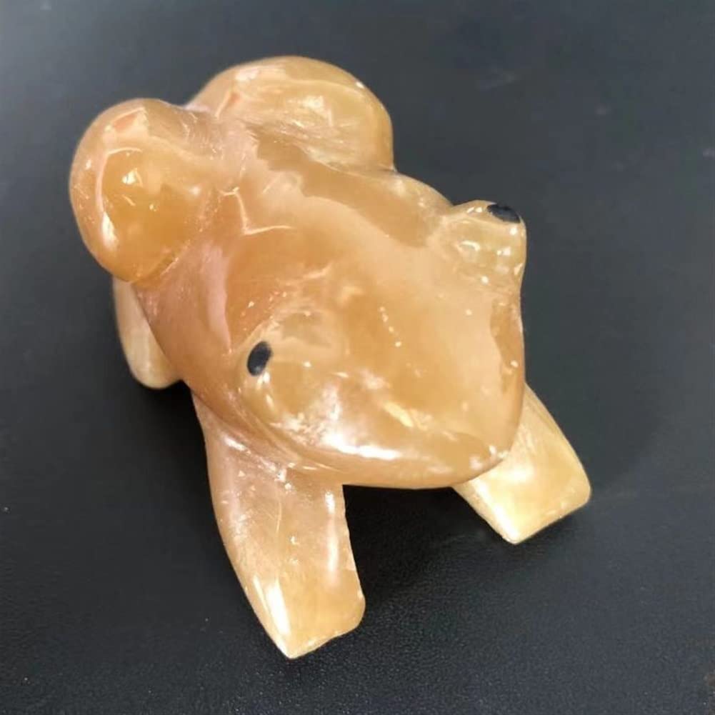 SnamicE Natural crystal rough Home Decor, Frog Statue Natural Gemstone Carving Crystal Animals Figurines Reiki Stones Lucky Decoration Gifts,Natural Crystal,