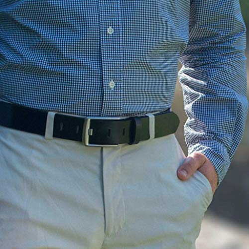 Image of Titanium Wide Pin Belt - USA Made Full Grain Leather Belt with Certified Nickel Free Titanium Buckle
