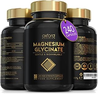 Advanced Magnesium Glycinate 1500mg - High Strength 240 Capsules - Bioavailable Magnesium Supplements for women and men - Chelated Bisglycinate Complex Providing 300mg Elemental Magnesium | Made in UK