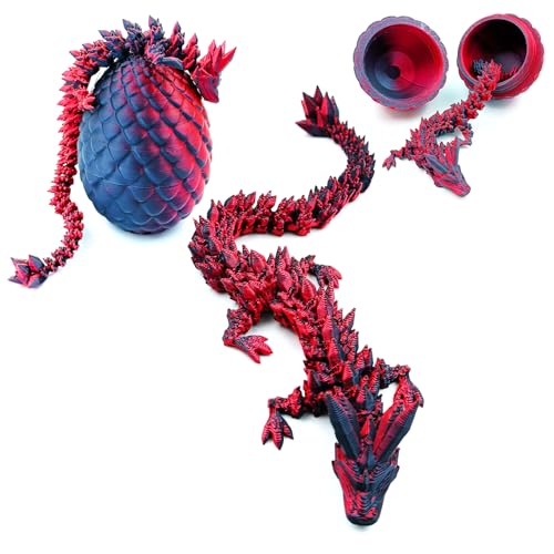 Yeefunjoy 3D Printed Dragon in Egg, 3D Printed Fidget Toy, Full Articulated Dragon Crystal Dragon with Dragon