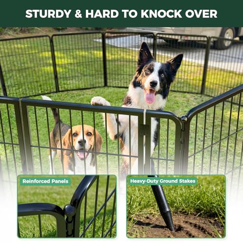 Image of FXW Instant Dog Playpen with RV Step Grid for RV Camping, 32 inch H, 24 Panels