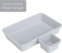 Vista 3 de Smart Design Organizador de cajones entrelazados, juego de 8 piezas, sin BPA, utensilios, cubiertos, oficina, cuidado personal o almacenamiento