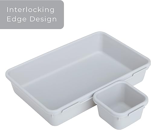 Miniatura 3 de Smart Design Organizador de cajones entrelazados, juego de 8 piezas, sin BPA, utensilios, cubiertos, oficina, cuidado personal o almacenamiento de