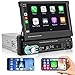 Hikity Autoradio Bluetooth 1 Din Autoradio Carplay 7 Pouces Poste Radio Voiture Main Libre Car Audio Écran Tactile Retractable BT/USB/Mirror Link/FM …