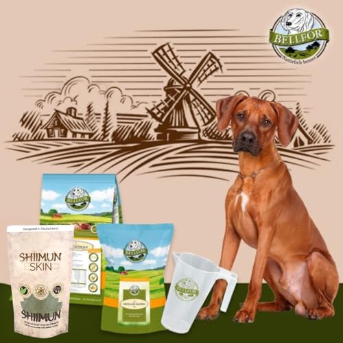 Bellfor Rhodesian Ridgeback hochwertige getreidefreie Futter, gesunde Snacks und Ergänzungsfuttermittel mit Shiitake – Shiimun Skin Pulver, 4,290 kg
