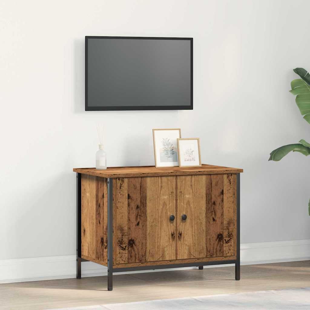 Mobile TV 60 x 35 x 45 cm in Legno Vecchio Ingegnerizzato con Spazio di Archiviazione, Supporto per Televisore e Console, Design Moderno adatto a Soggiorno e Camera