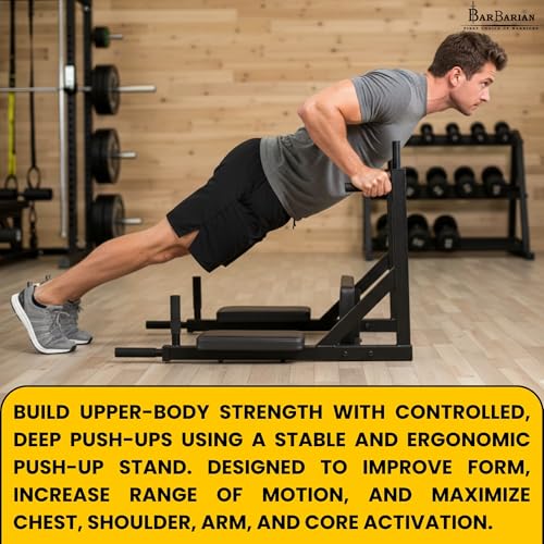 Image of BARBARIAN Heavy Duty Wall Mount Pull Up Bar 3-in-1, Chin Up Bar & Dip Station for Home Gym, Multi-Grip Strength Training Equipment with Steel Frame & 150kg Capacity
