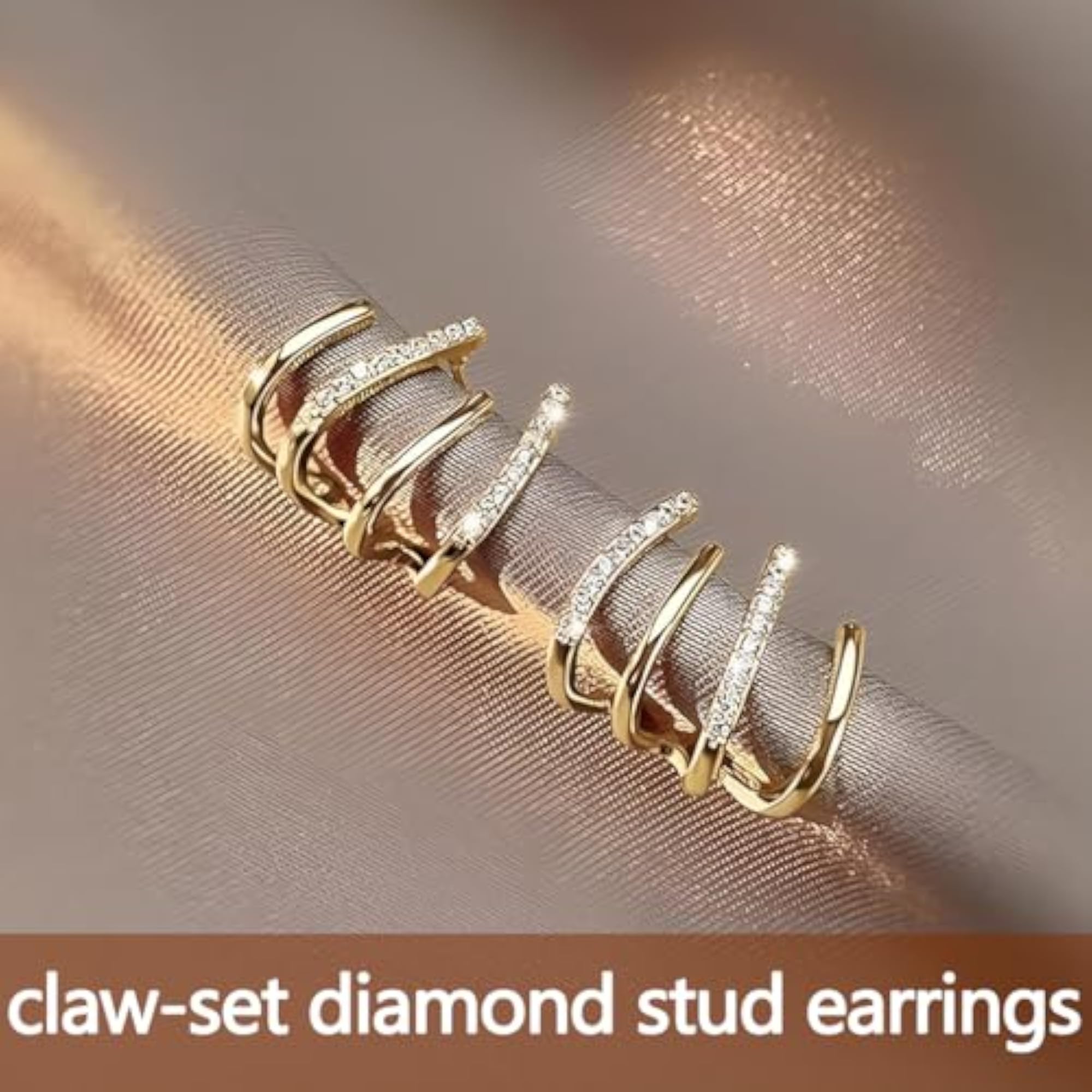 Women's Dainty Gold Claw Stud Earrings, Helix Style