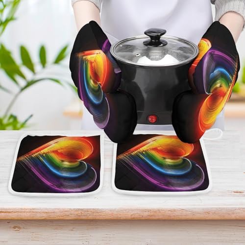 Eviter les brûlures avec les maniques arc-en-ciel isolantes lot de 4