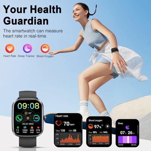 Smart Watch for Men, 1.91" NEW Smartwatch(Answer/Bluetooth Call), Fitness Tracker Watch with 24/7 Heart Rate, Reloj with Sleep Monitor//Step/Calories/110+ Sport Modes/IP68 Waterproof, for Android iOS by Soudorv - Used condition - Image 3