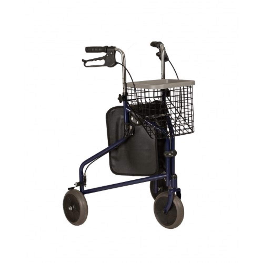 TERMIGEA DEAMBULATORE ROLLATOR - 3 RUOTE - ALTEZZA REGOLABILE - Blu - Adulti