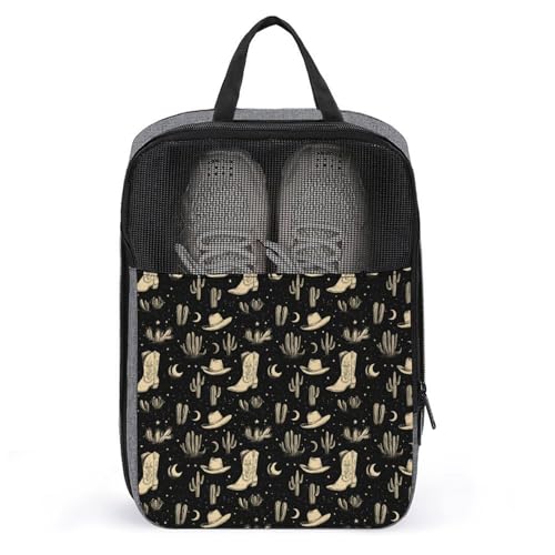 Sac à chaussures de golf homme femme avec imprimé bottes de cowboy noires