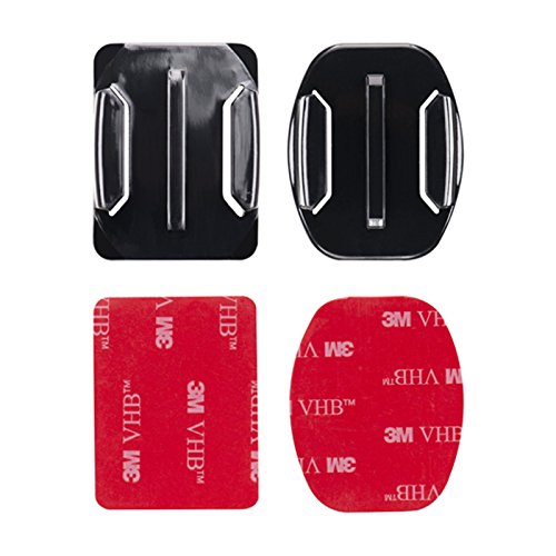 MadridGadgetStore® 2 Soporte Plano + Curvo Adhesivo Pegatina Sticker 3M para Cámara Go Pro GoPro HD Hero7 Hero6 Hero5 Hero4 Hero3+ Hero 7 6 5 4 3+ 3 2 (Black, Silver, White) 2018 Session Sjcam Xiaomi
