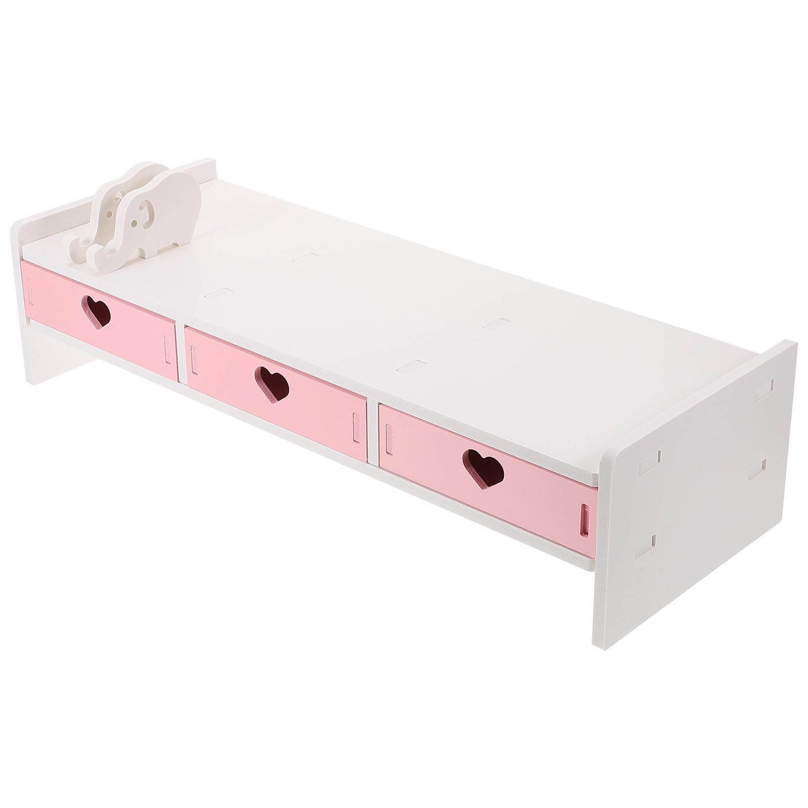 LIFKOME Supporto per computer portatile, 1 supporto piatto, utile scaffale da scrivania, monitor per computer portatile, supporto riser, robusto con cassetti in PVC, supporto per monitor con cassetto