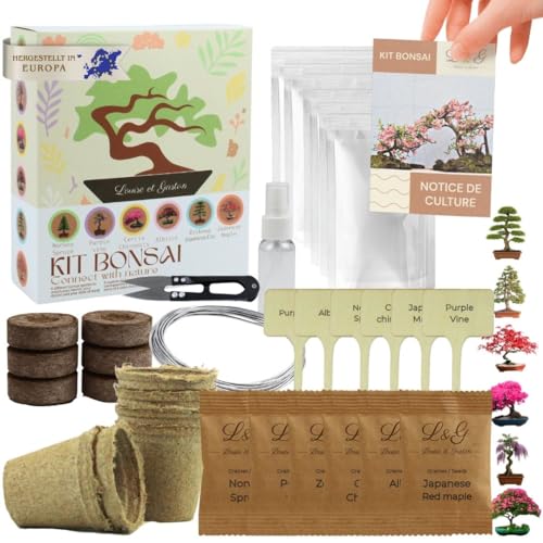 L&G Bonsai Starter Kit – Bonsai Anzuchtset mit 6 wunderschönen, 100{80d7c16c00442d2f0657bfe9106a45a3f93879c849c492299445c2d29009dcee} natürlichen Samen – Komplettes Bonsai Zucht Set mit Zubehör – Pflanzset für Anfänger – Bonsai Samen Set, Bonsai Aufzucht Set, Bonsa L&G Bonsai Starter Kit – Bonsai Anzuchtset mit 6 wunderschönen, 100{80d7c16c00442d2f0657bfe9106a45a3f93879c849c492299445c2d29009dcee} natürlichen Samen – Komplettes Bonsai Zucht Set mit Zubehör – Pflanzset für Anfänger – Bonsai Samen Set, Bonsai Aufzucht Set, Bonsa