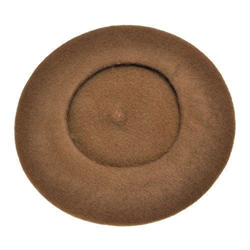 Zlyc Wool Beret Hat Classic Solid Color French Beret For Women Brown #TOP4