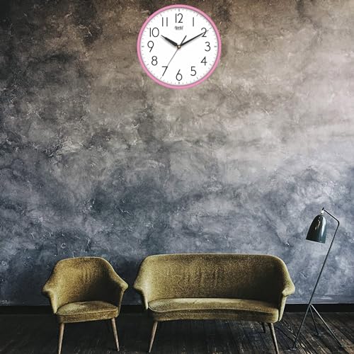 Image of Ajanta Analog Wall Clock for Home and Offices 12 Inches Analog Wall Clock Wall Watch (Pink 30 x 30 x 4 cm), Plastic