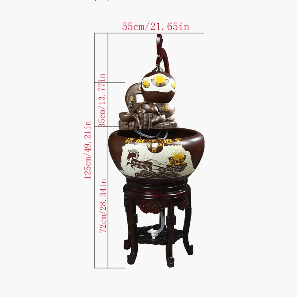 Small Fish Tank Aquarium Fish Tank Ceramic Flowing Water Fish Tank Fountain Circulation Filter Goldfish Tank Water Lily Tank Turtle Tank Lucky Fish Tank Fish Tank Kit