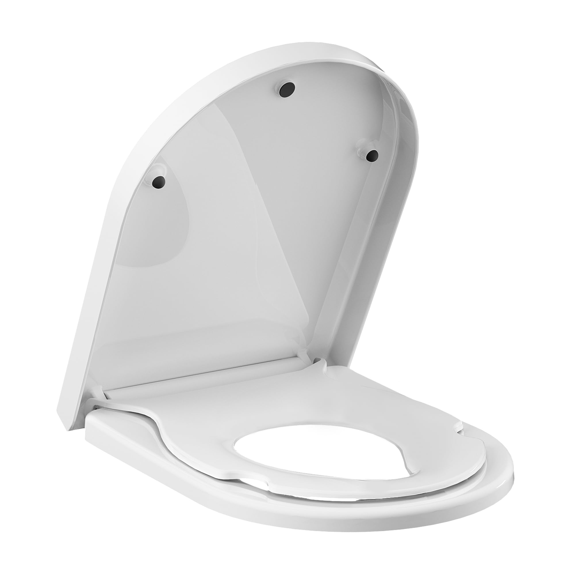 Toilettendeckel mit Kindersitz Absenkautomatik, WC Sitz Klobrille Toilettensitz mit Quick-Release Funktion& Verstellbaren Scharnieren WC Deckel aus UF Duroplast, Long D-Form Weiß