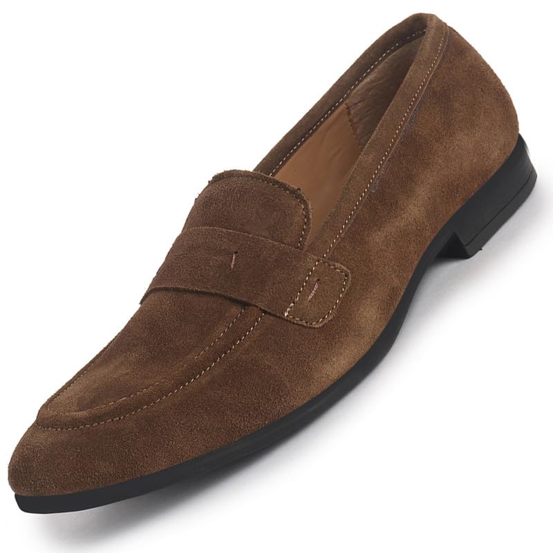 FAUSTO Men Suede Pull-On Loafers