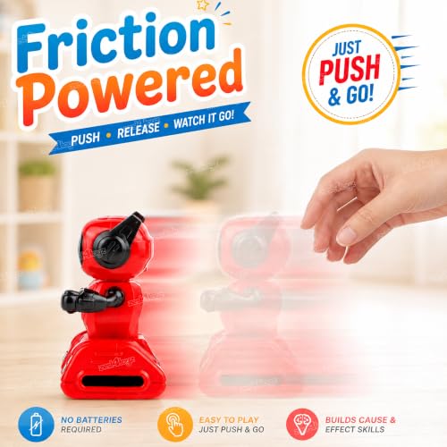 Image of Zest 4 Toyz Push and Go Robot Toy for Kids Inertia Driving Swinging Action Educational Robot Car Toy Indoor Outdoor Fun Gift for Boys and Girls 12 Months + (Pack of 1) Random Color
