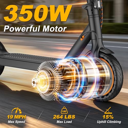 Image of Electric Scooter,350 /500W Powerful Motor,15-28 Miles Long Range,Dual Braking System,19 /22 Mph Speed,8.5 /10 inch Foldable E Scooter with Solid Tires
