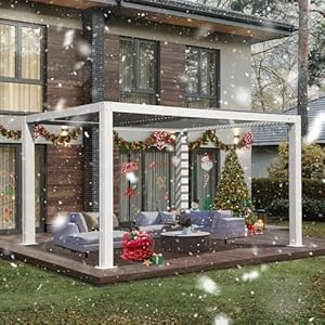 Domioutdoorlivinglouveredpergola12x16ftaluminumoutdoorpergolawith2independentlyadjustablelouverrooffullaluminumstructurewhite  Urban Country Home Decor Domi outdoor living louvered pergola 12x16ft aluminum outdoor pergola with 2 independently adjustable louver roof full aluminum structure white  urban country home decor