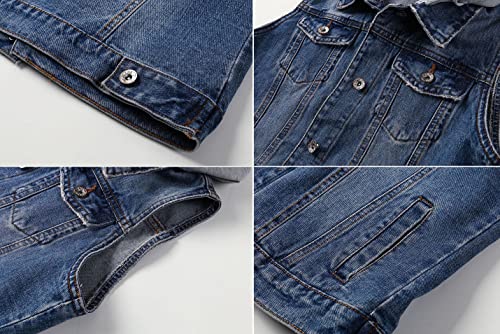 HaoMay Women's Casual Distressed Denim Vest Waistcoat with Removable Hood4