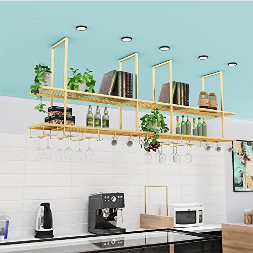 Support à bouteilles de plafond pour bar et cuisine moderne - 4