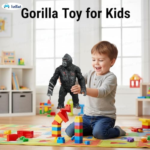 Image of FunBlast Gorilla Action Figure Toy for Kids - Black Gorilla Toy, Toys for Boys 3+Years, Super Hero Toys, Giant Gorilla Toy, Role Play Toy for Kid, Birthday Gift for Kid (Multicolour)