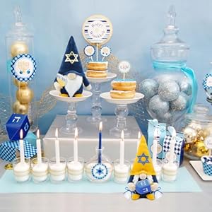 Gehydy Set of 2 Hanukkah Gnomes Plush Chanukah Christmas Decoration Gnome Handmade Scandinavian Tomte Stuffed Xmas Decor for Home Kitchen Tiered Tray - Blue & Orange Gehydy Set of 2 Hanukkah Gnomes Plush Chanukah Christmas Decoration Gnome Handmade Scandinavian Tomte Stuffed Xmas Decor for Home Kitchen Tiered Tray Blue Orange